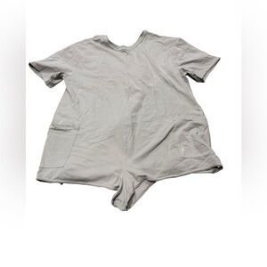 EUC Movement Free People Oversized Tshirt Romper Light Gray RARE XL